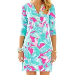 Lilly Pulitzer Women XXS Tropical Sands Pink Preppy Alessia T-Shirt Dress